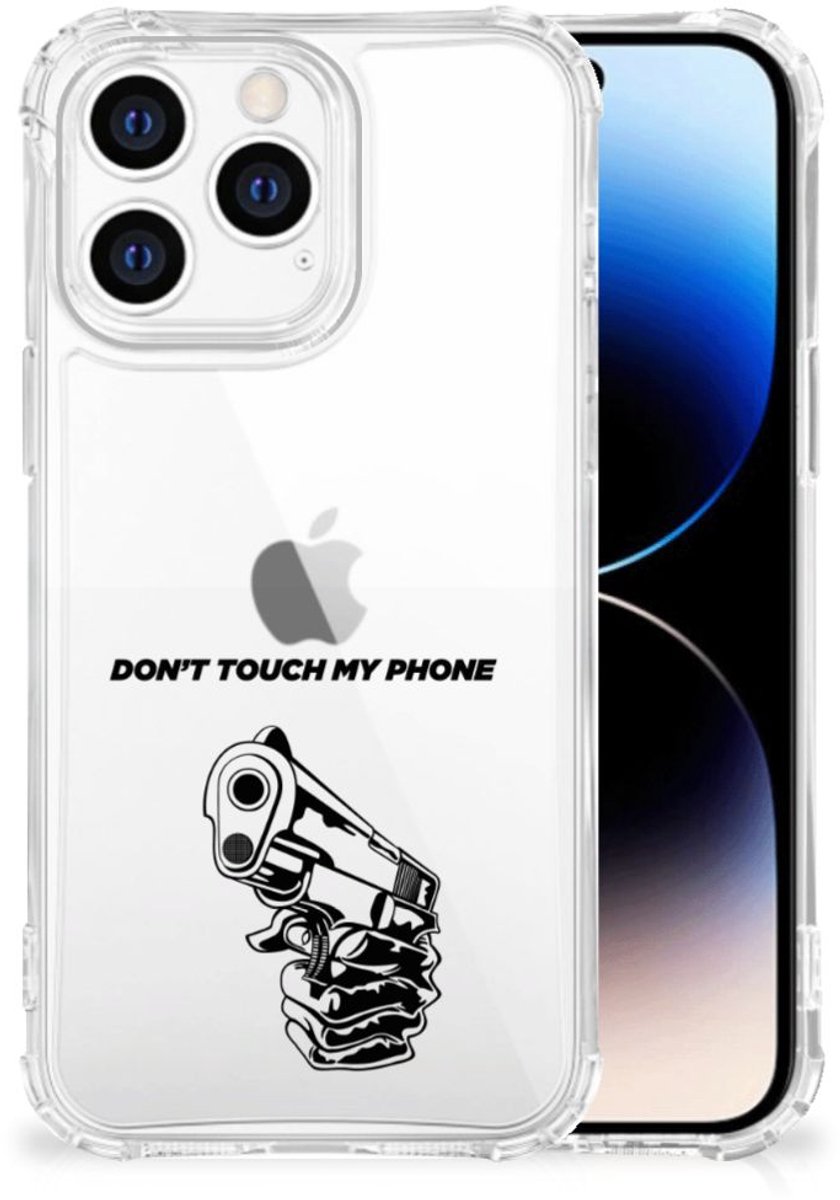 iPhone 14 Pro Anti Shock Case Gun Don't Touch My Phone