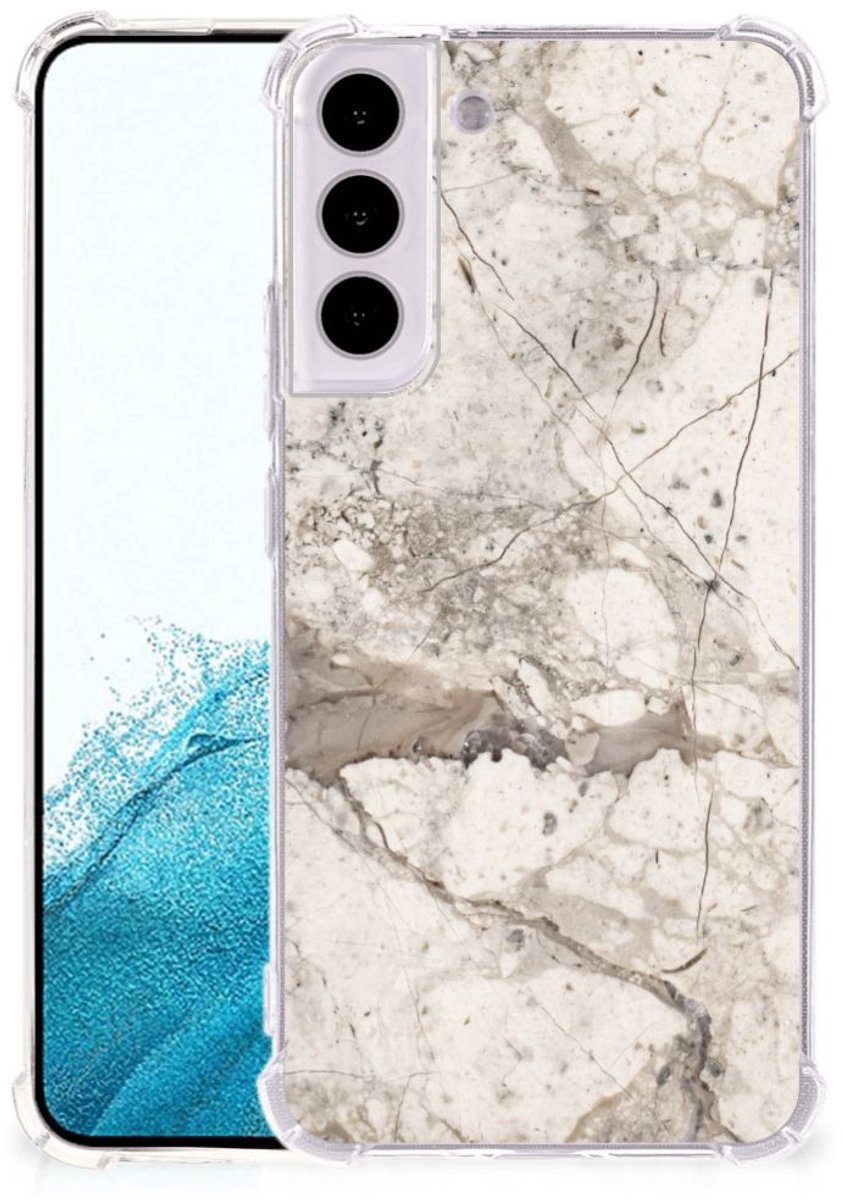 Samsung Galaxy S22 Plus Anti-Shock Hoesje Marmer Beige