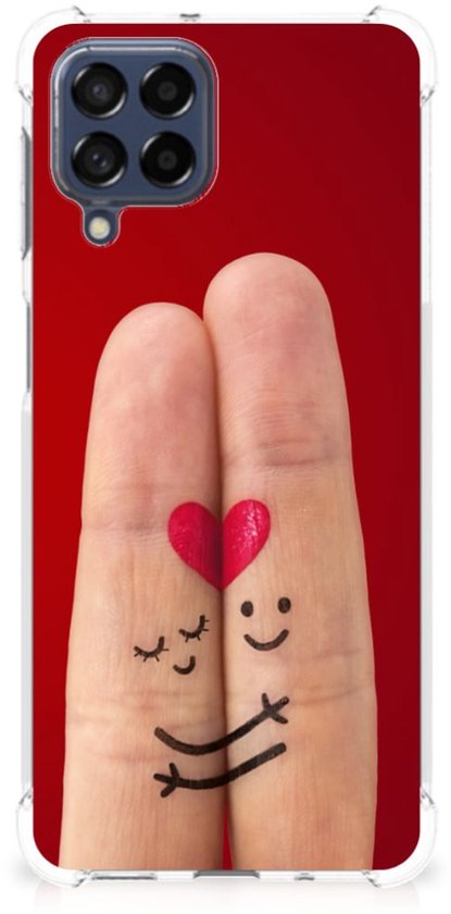 Coque hybride anti-choc Samsung Galaxy M53 Coque de téléphone robuste avec bord transparent Amour