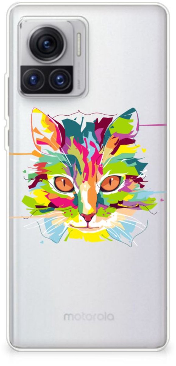 Motorola Moto X30 Pro Telefoonhoesje met Naam Cat Color