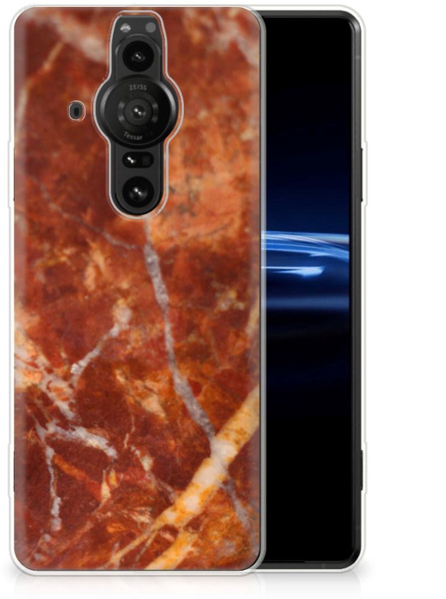 Sony Xperia Pro-I TPU Siliconen Hoesje Marmer Bruin