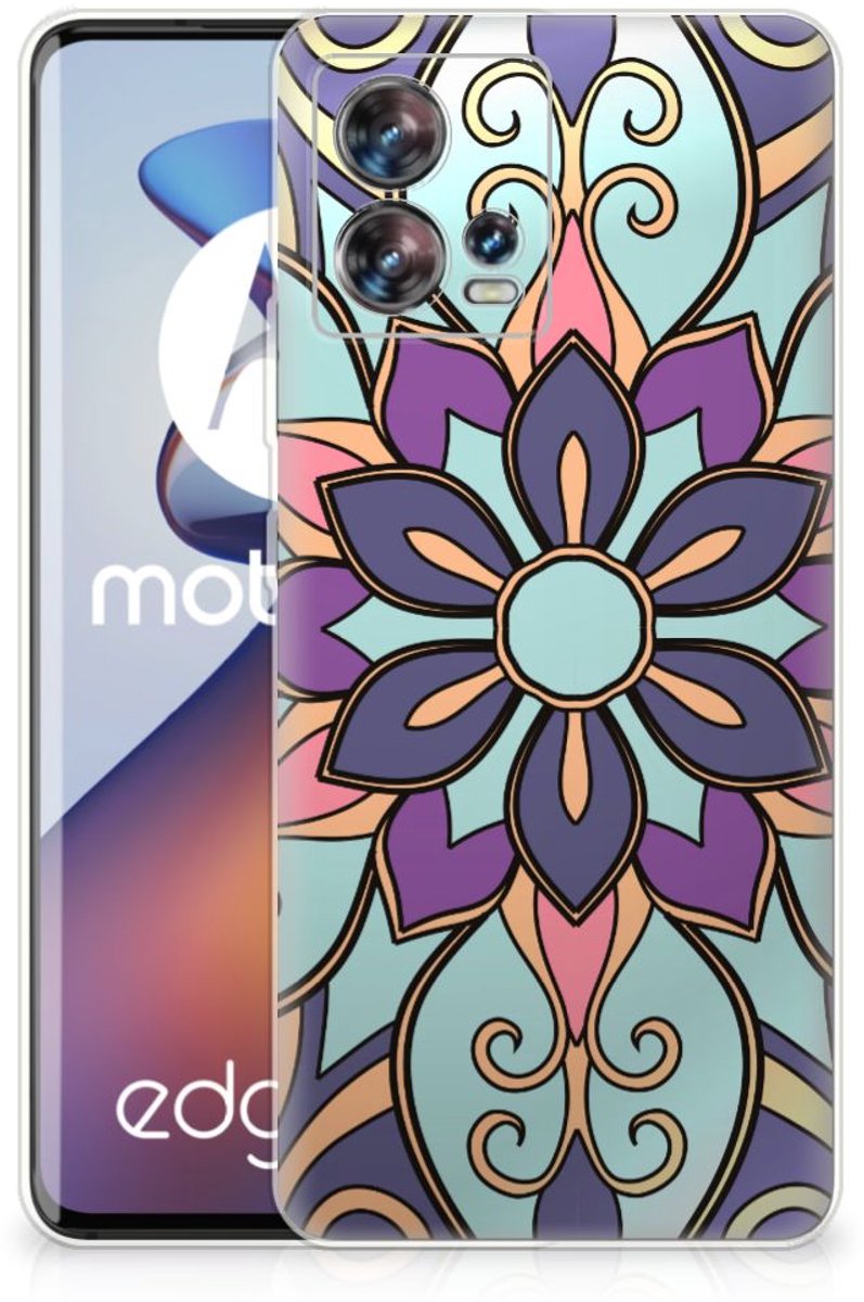 Motorola Edge 30 Fusion TPU Case Purple Flower