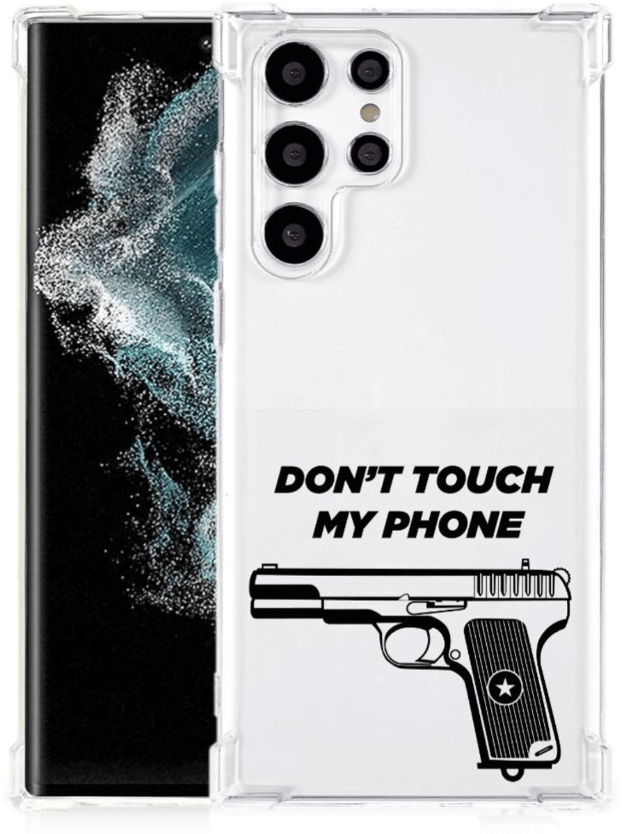 TPU Case Anti-Shock voor Samsung Galaxy S22 Ultra Anti Shock Case Pistol DTMP