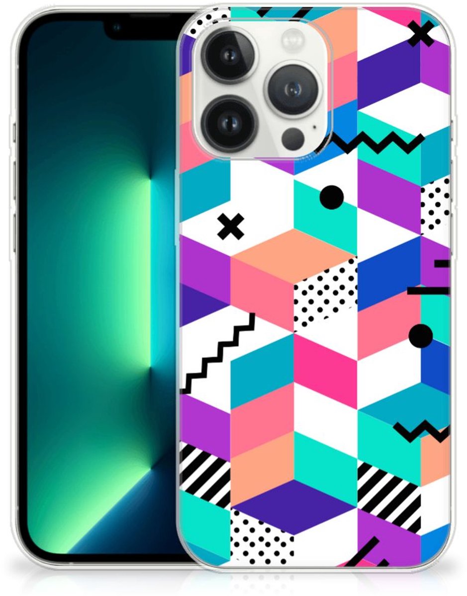 iPhone 13 Pro Max TPU Hoesje Blokken Kleurrijk