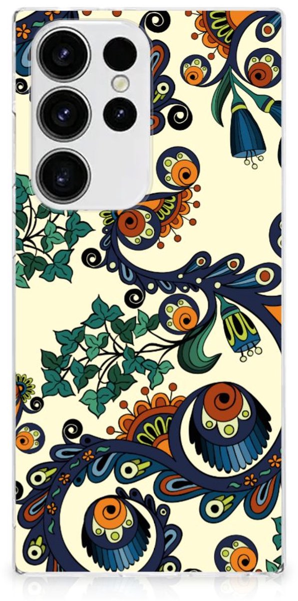Siliconen Hoesje Samsung Galaxy S23 Ultra Barok Flower