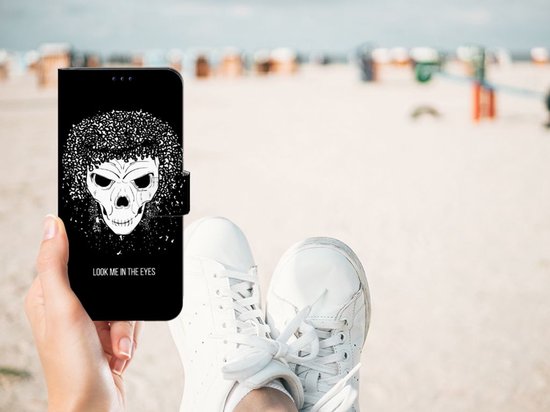 PU Cuir Premium Flip Case pour Xiaomi Poco X4 Pro 5G Coque Téléphone Crâne Cheveux