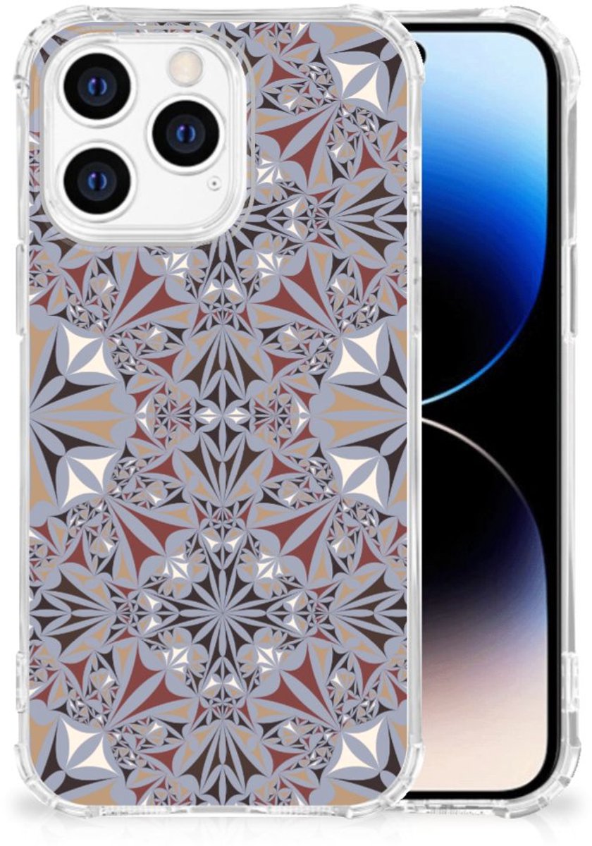 iPhone 14 Pro Anti-Shock Hoesje Flower Tiles