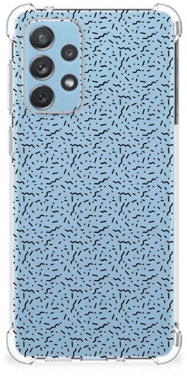 Samsung Galaxy A73 Doorzichtige Silicone Hoesje Stripes Dots