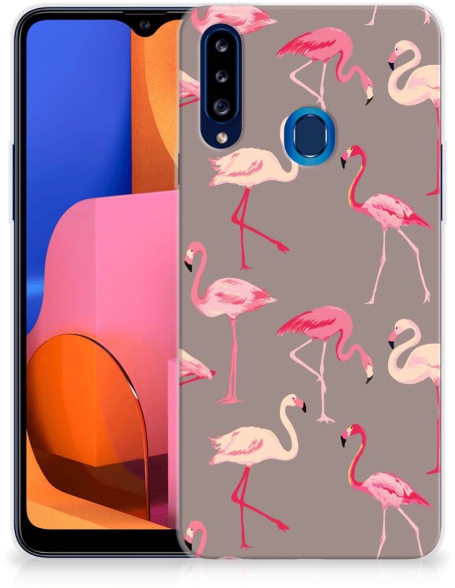 Samsung Galaxy A20s TPU Hoesje Flamingo