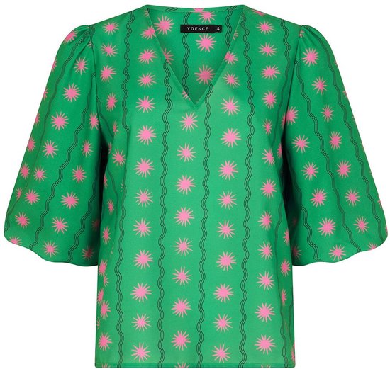 Chemisier Ydence Meredith Ss2556 1106 Vert Imprimé Femme Taille - S