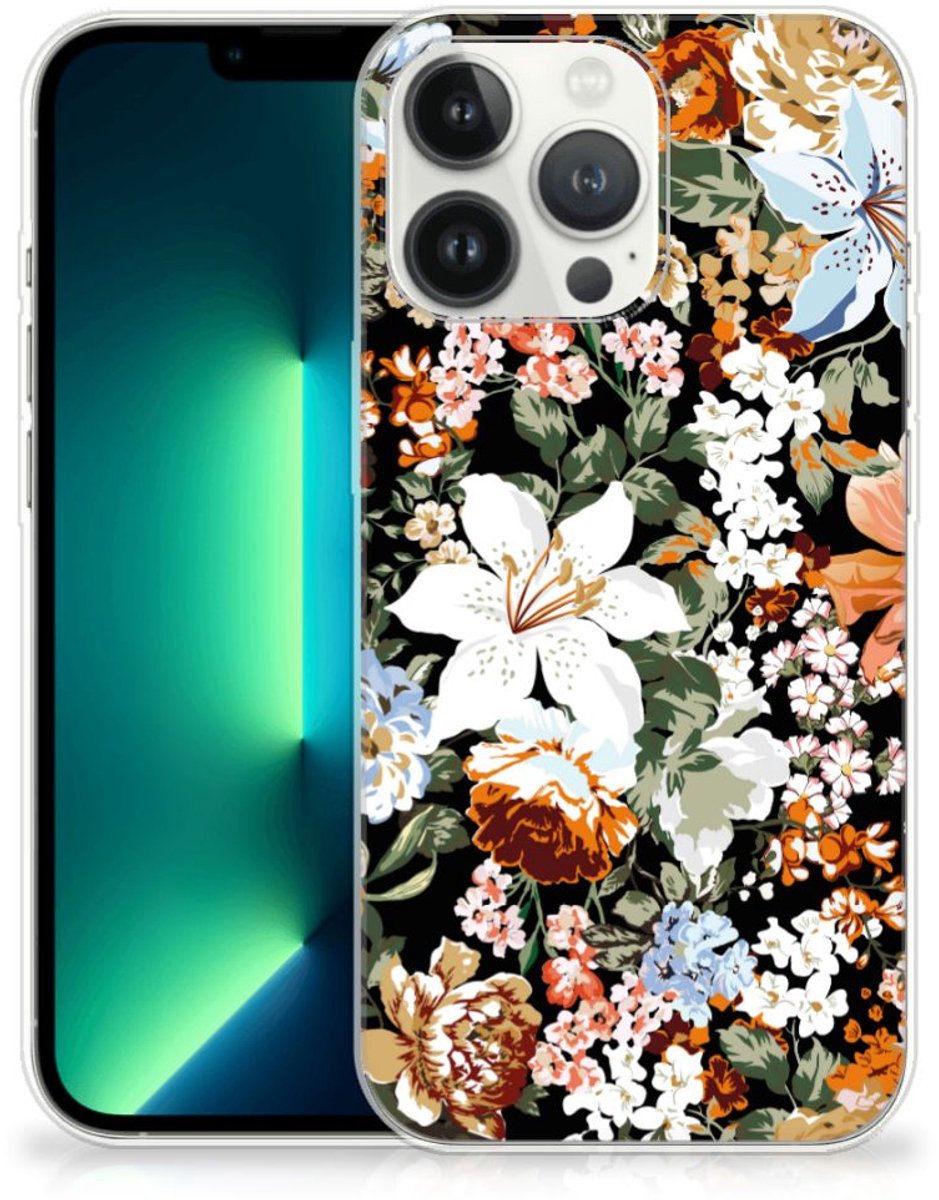 TPU Case voor iPhone 13 Pro Max Dark Flowers