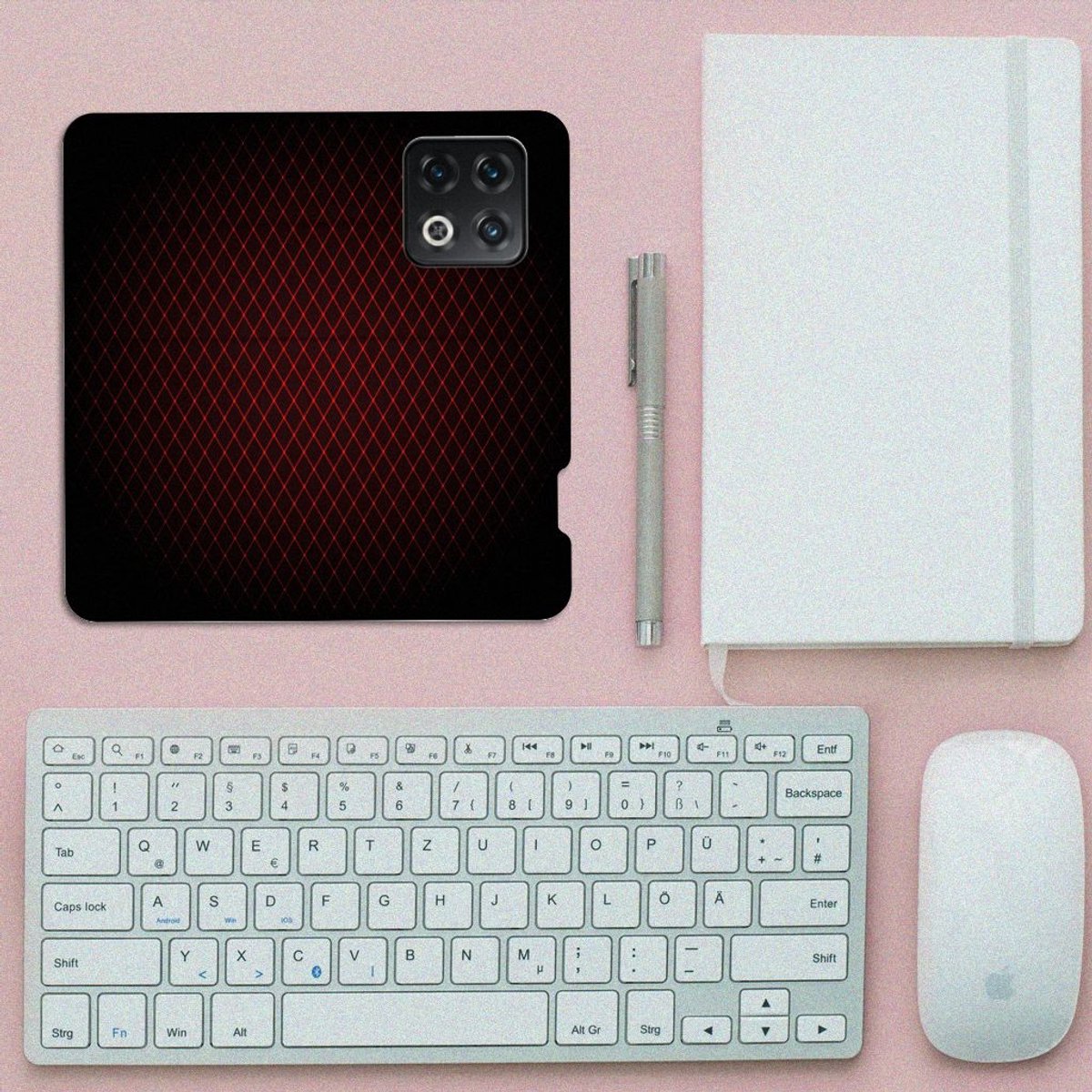 OnePlus 10 Pro Hoesje met Magneet Geruit Rood