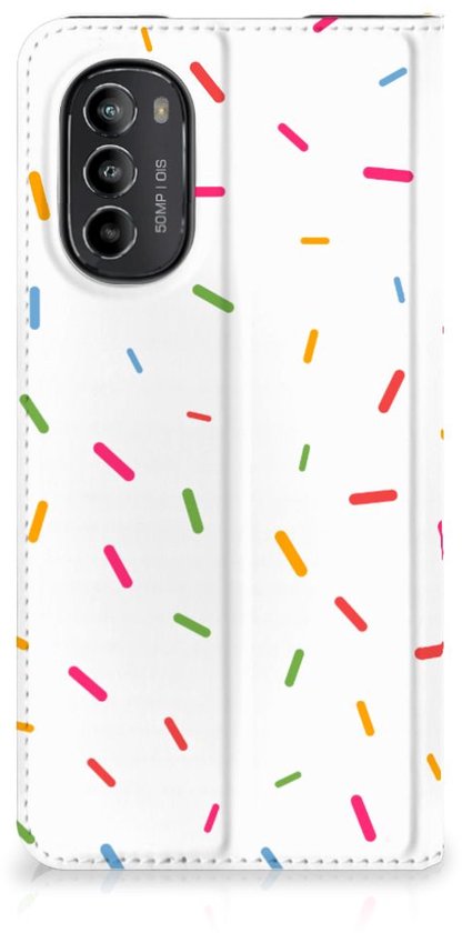 Bookcase avec citations Motorola Moto G52 | Coque Smartphone Moto G82 Cadeaux pour Filles Donut