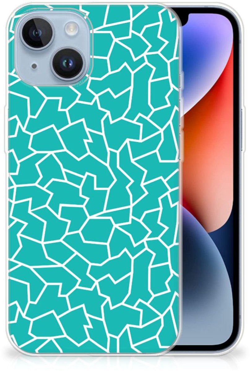 Apple iPhone 14 Hoesje maken Cracks Blue