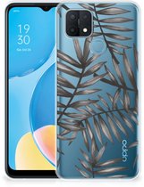 Coque arrière Coque en Siliconen TPU Coque pour smartphone OPPO A15 Feuilles grises