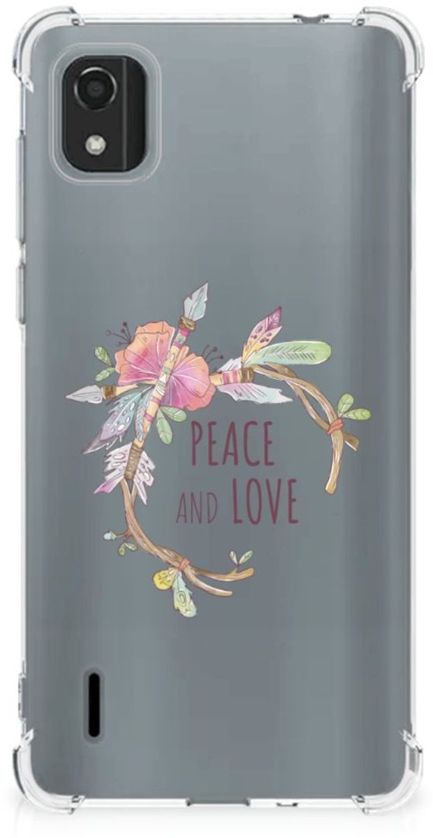 Nokia C2 2nd Edition Stevig Bumper Hoesje Boho Text