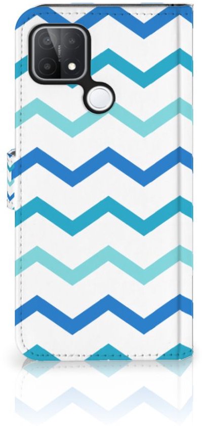 Etui pour téléphone portable OPPO A15 Etui photo Zigzag Blauw