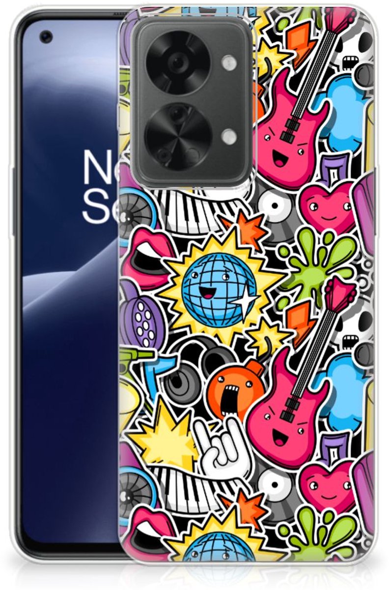 Back Cover voor OnePlus Nord 2T Silicone Back Cover Punk Rock