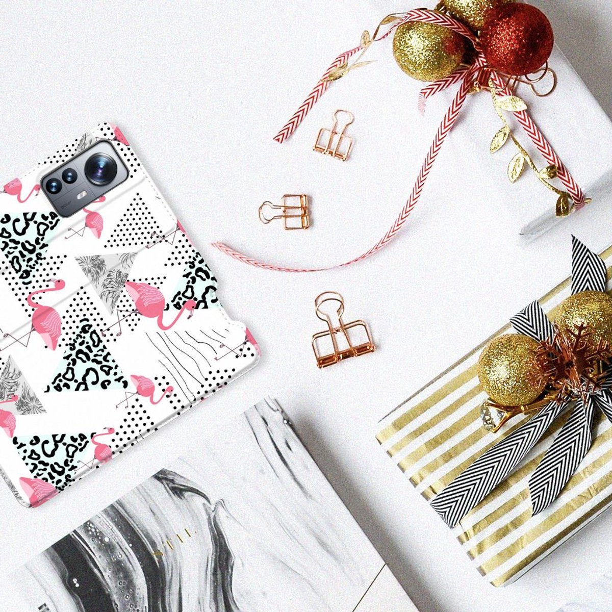 Xiaomi 12 Pro Hoesje maken Flamingo Triangle