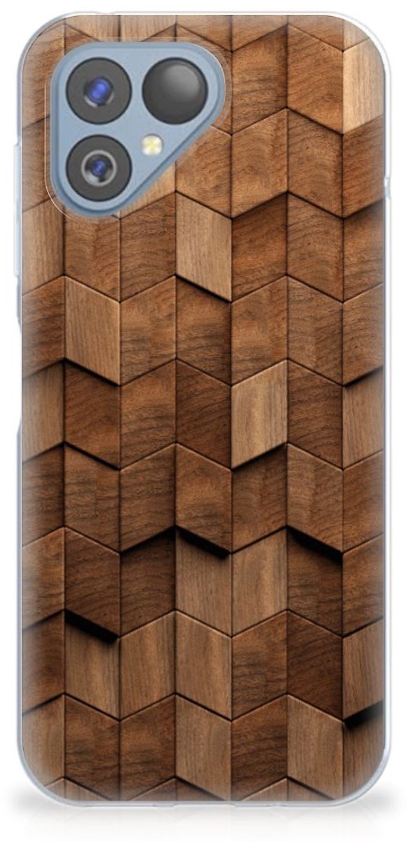 Bumper Hoesje voor Fairphone 5 Wooden Cubes