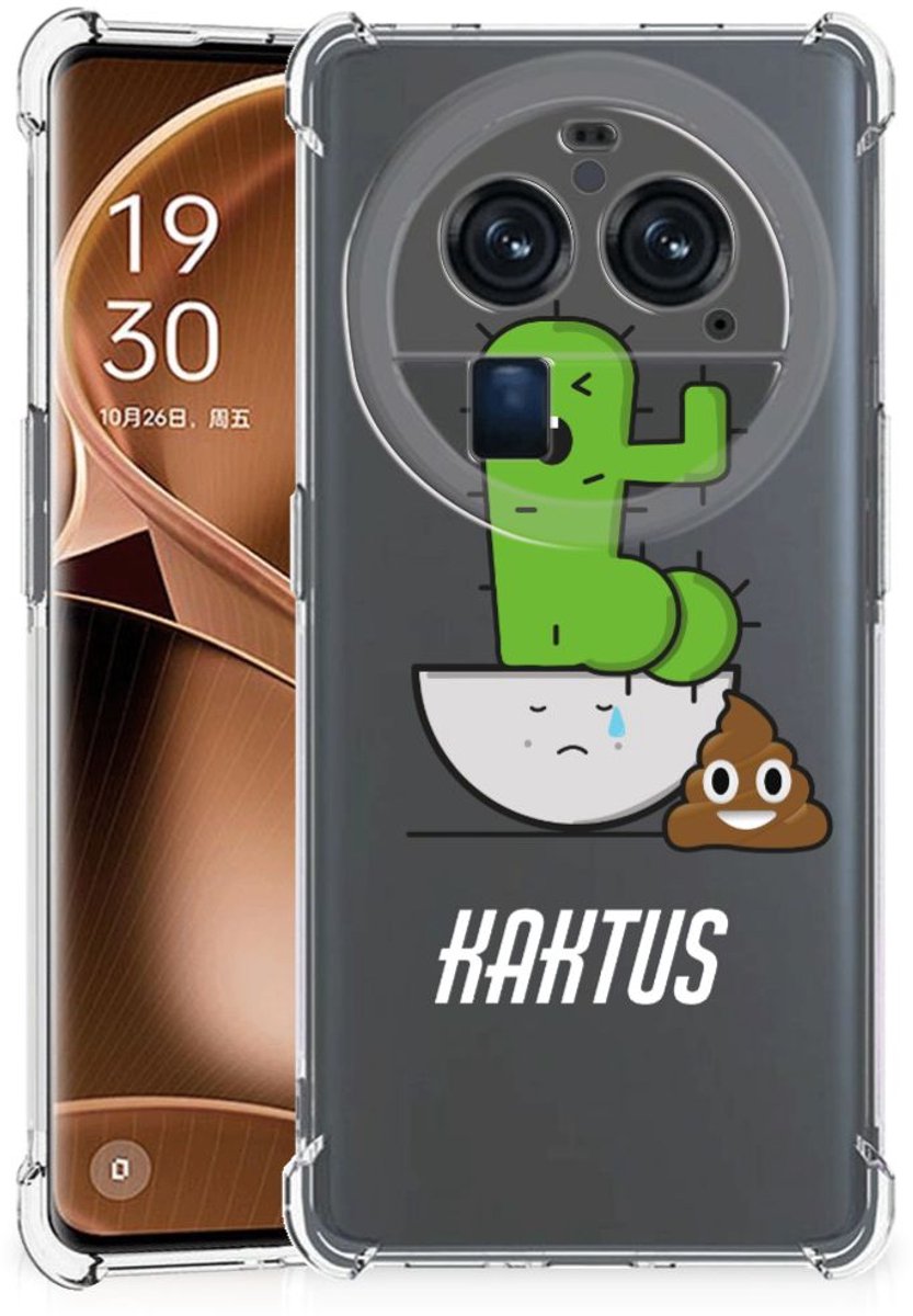 OPPO Find X6 Pro Stevig Bumper Hoesje Cactus Poo