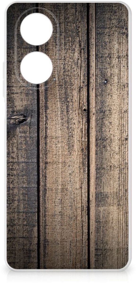 OPPO A58 4G Bumper Hoesje Steigerhout