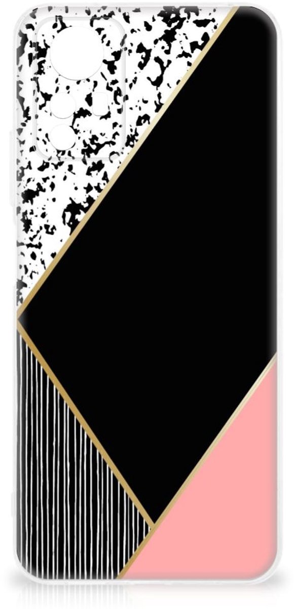 Xiaomi Redmi Note 12S TPU Hoesje Zwart Roze Vormen