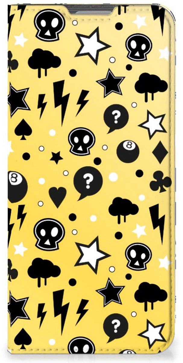 Mobiel BookCase OPPO Reno8 Lite Punk Geel