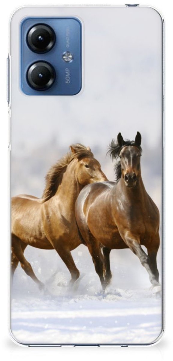 Motorola Moto G14 TPU Hoesje Paarden