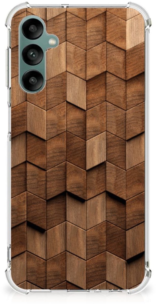 Stevig Telefoonhoesje voor Samsung Galaxy A24 Wooden Cubes