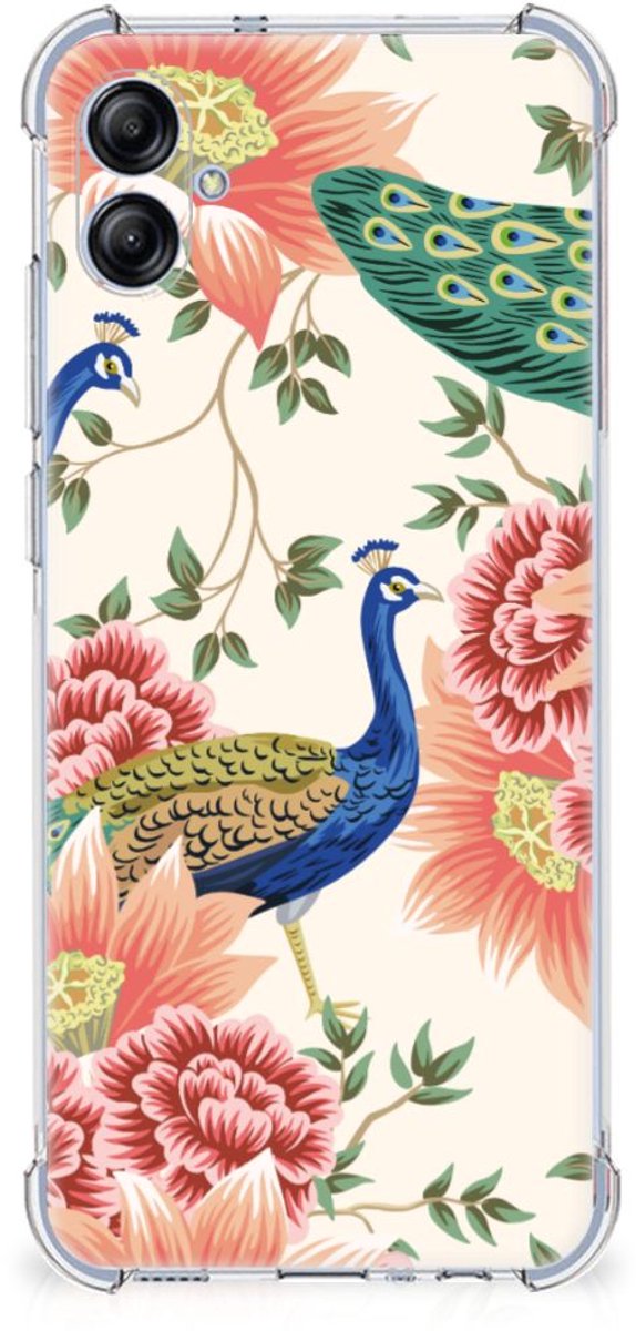 Case Anti-shock voor Samsung Galaxy A04e Pink Peacock