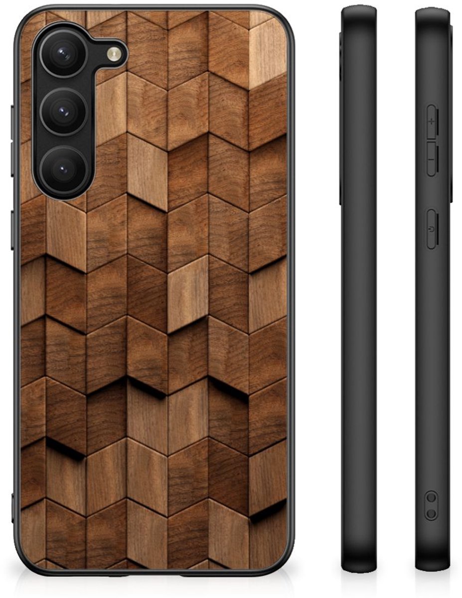 Houten Print Telefoonhoesje voor Samsung Galaxy S23 Plus Wooden Cubes