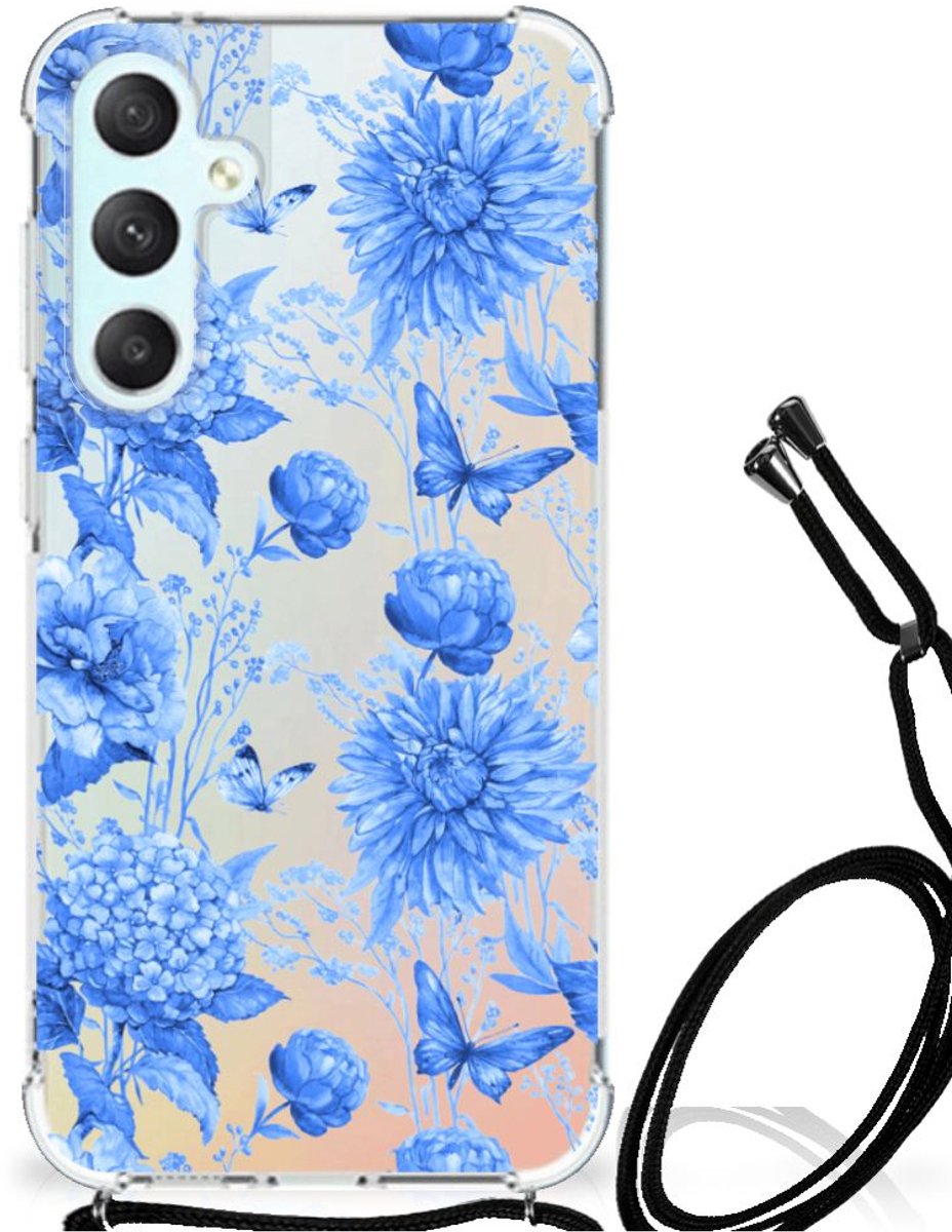 Case voor Samsung Galaxy S23 FE Flowers Blue