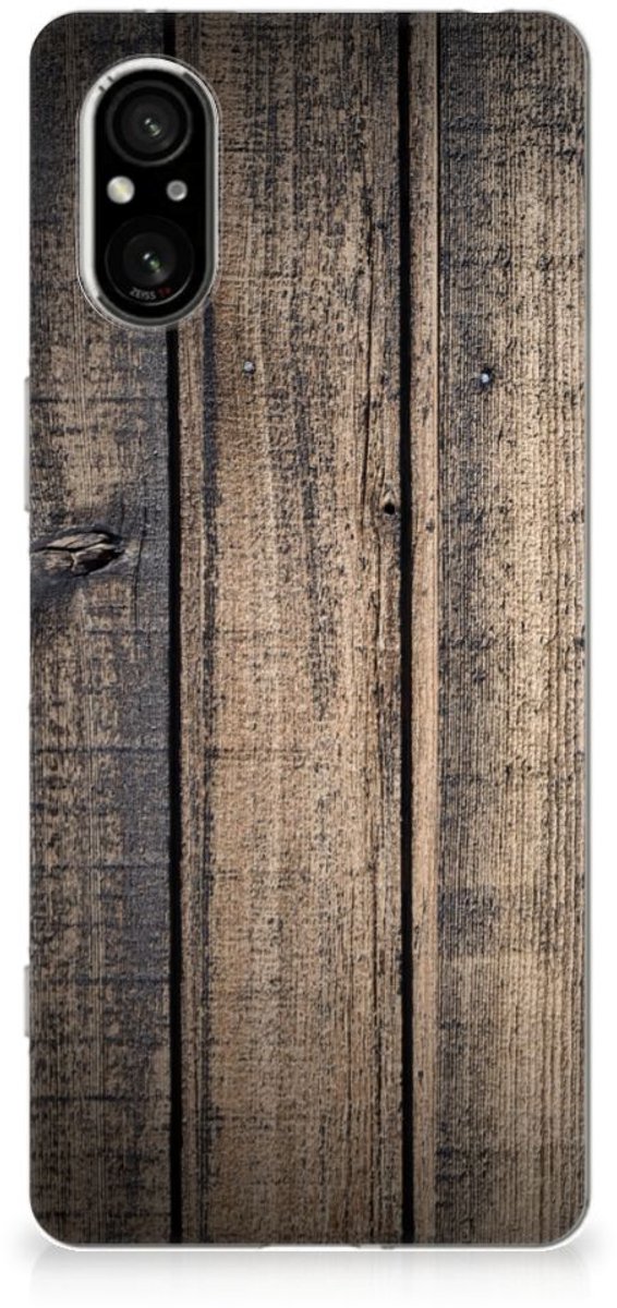 Sony Xperia 5 V Bumper Hoesje Steigerhout