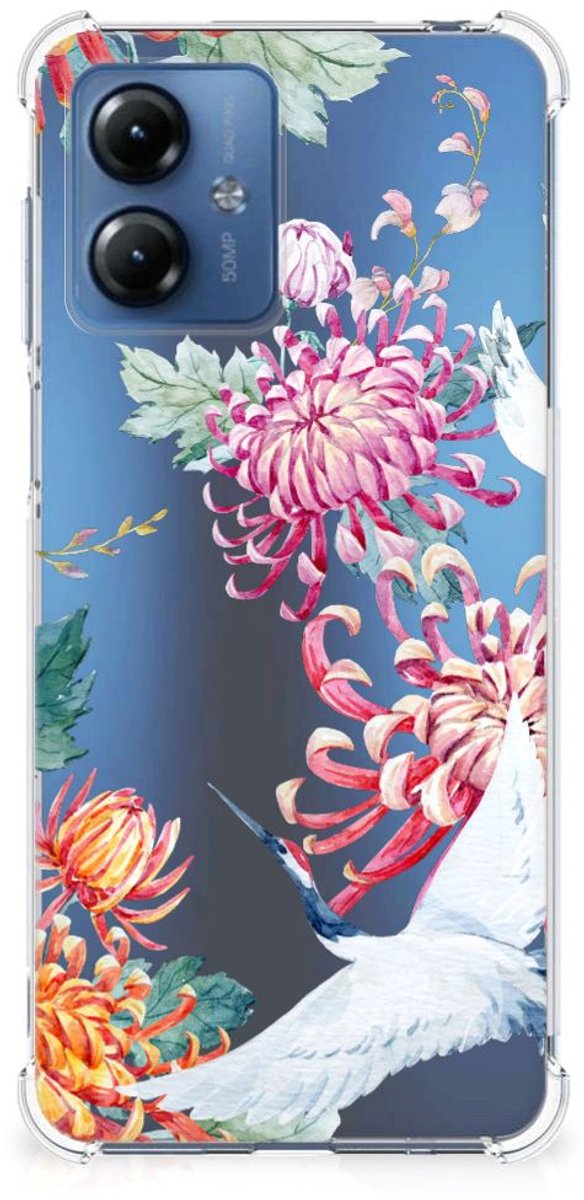 Motorola Moto G14 Case Anti-shock Bird Flowers