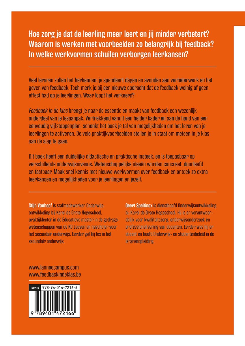 Feedback in de klas - back cover