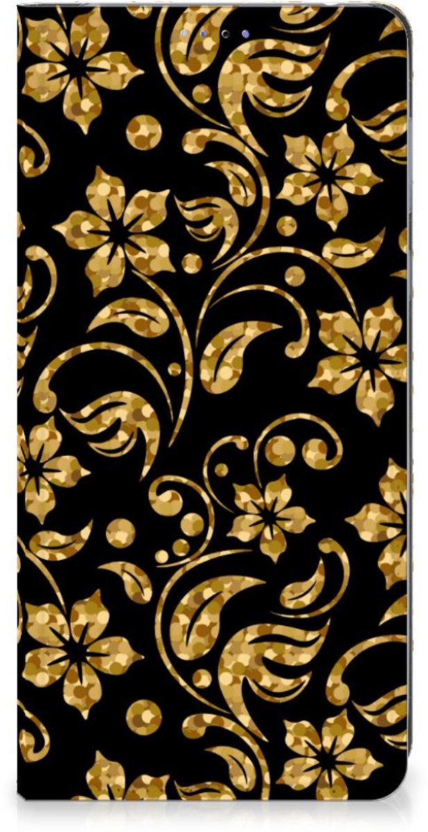 Motorola Edge 40 Smart Cover Gouden Bloemen