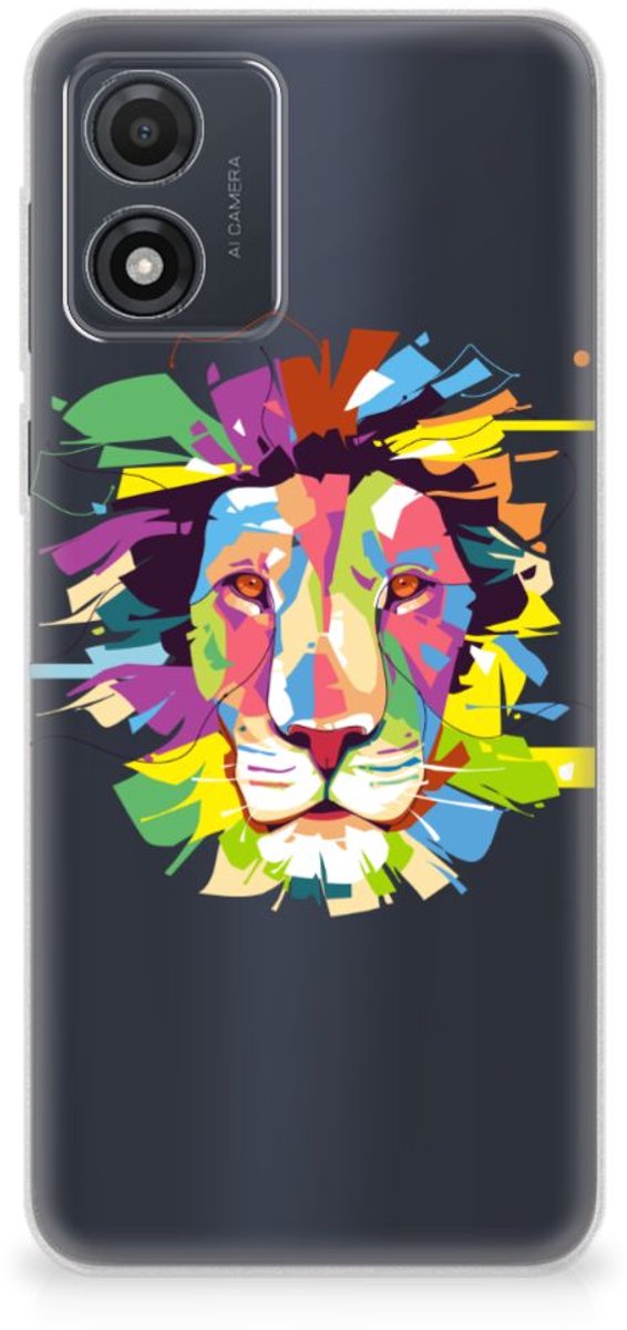Motorola Moto E13 Telefoonhoesje met Naam Lion Color
