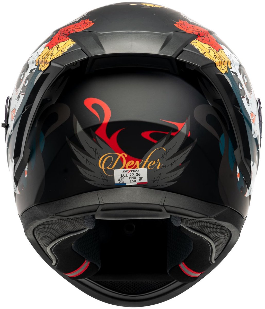 MOTOBLOUZ EROS CALAVERA Integraalhelm - ECE 22.06 gekeurde Helm Scooter, Motor & Brommer - Heren & Dames - Zwarte mat - S – foto 6
