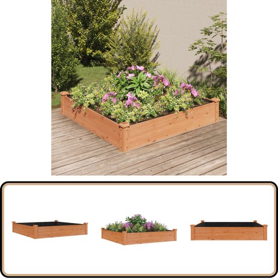 Plantenbak verhoogd met kas 110x54x120 cm massief