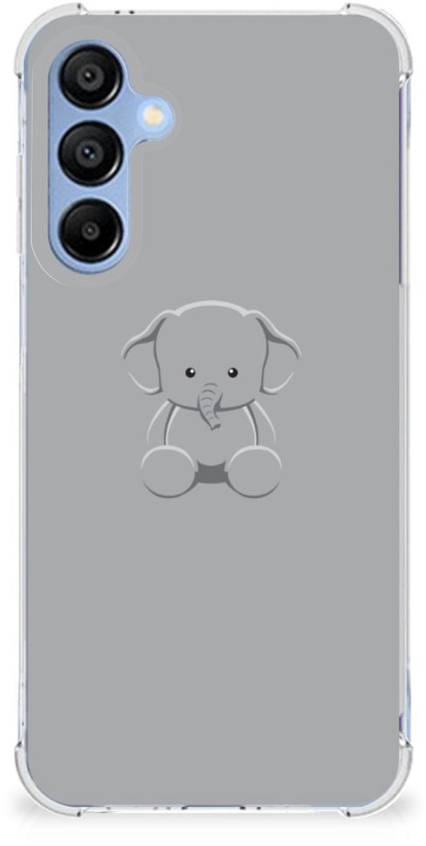 Samsung Galaxy A16 Stevig Bumper Hoesje Grijs Baby Olifant