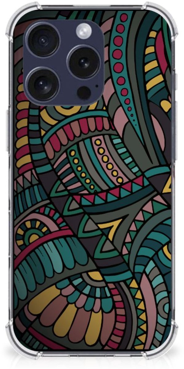 iPhone 16 Pro Doorzichtige Silicone Hoesje Aztec