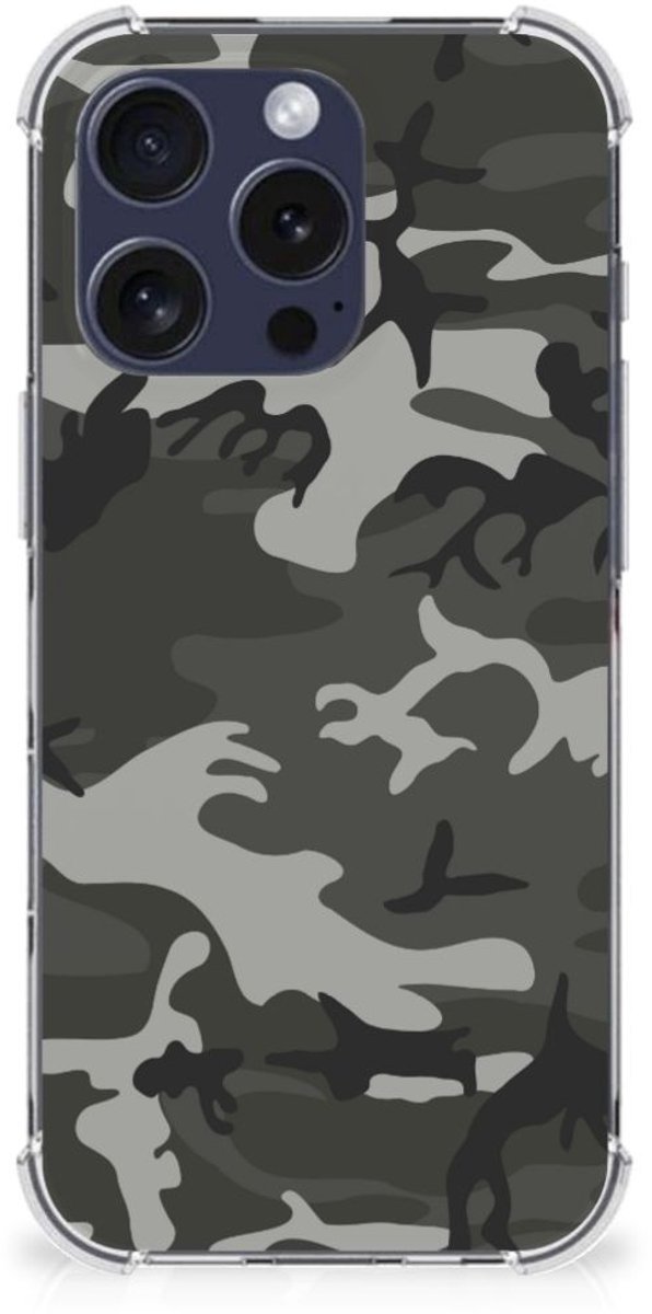 iPhone 16 Pro Max Doorzichtige Silicone Hoesje Army Light