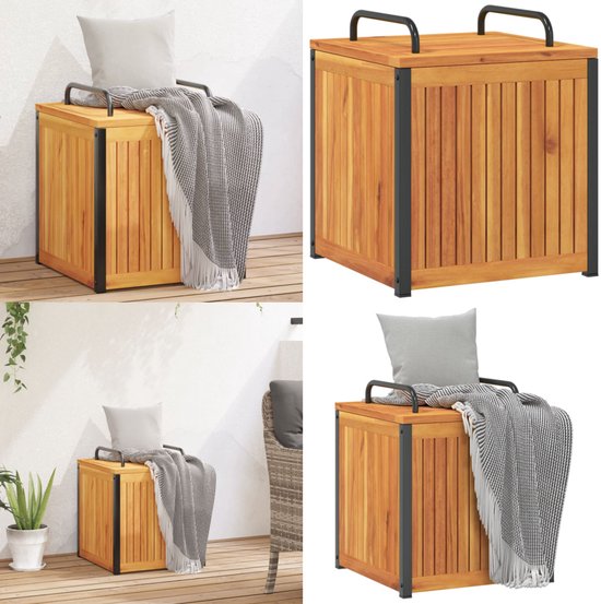 vidaXL Kussenbox voor buiten 60x50x61 cm massief acaciahout, kussenkist