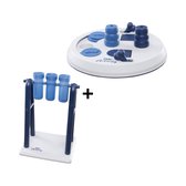 Offre combinée - Trixie Dog Activity - Jouets Chiens - Turn Around - 22X18X33 cm + Trixie Chiens Activity Flip Board - Jouets pour chien - Wit/ Blauw - 23 cm