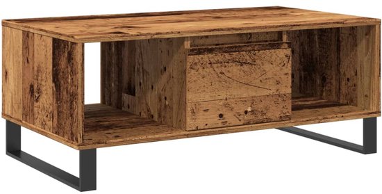 vidaXL Salontafel 90x50x36,5 cm bewerkt hout wit, salontafels, tafels, tafeltjes, tafel, tafeltje, koffietafel, koffietafeltje, koffietafels