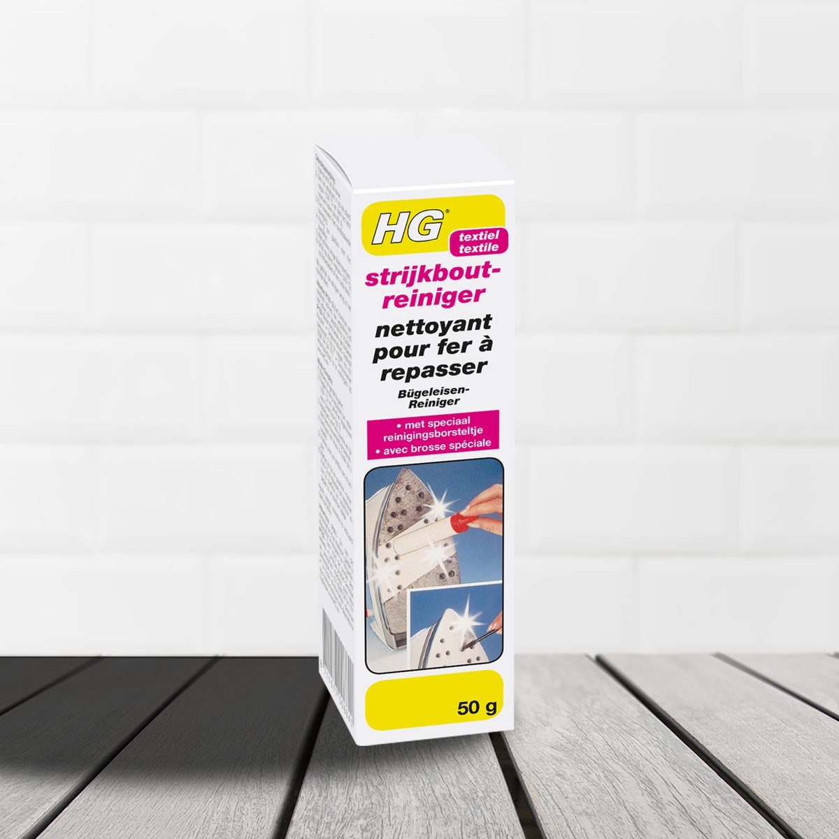 HG strijkboutreiniger - 50gr - inclusief speciaal reiningsborsteltje