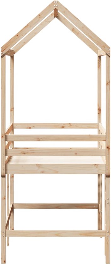 Kinderhoogslaper met ladder 80x200 cm massief grenenhout wit Kinderhoogslaper met ladder 80x200 cm massief grenenhout wit