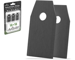 To the South® Universele Robotmaaier Mesjes geschikt voor o.a. Gardena, Husqvarna, McCulloch, Yard Force, Segway, Garden Feelings, Cramer, Ferrex & Florabest - Black Coated - 18 Stuks