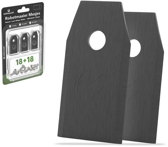 Lames de tondeuse robot universelles To the South® adaptées aux modèles Gardena, Husqvarna, McCulloch, Yard Force, Segway, Garden Feelings, Cramer, ECOVACS, Ferrex et Florabest - Revêtement noir - 18 pièces